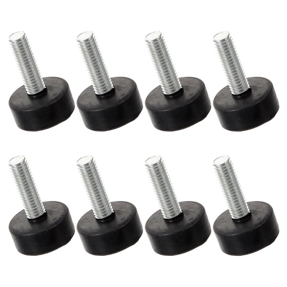 Adjustable Furniture Feet Black Rubber Iron Heavy Duty for Tables Cabinets 8Pcs