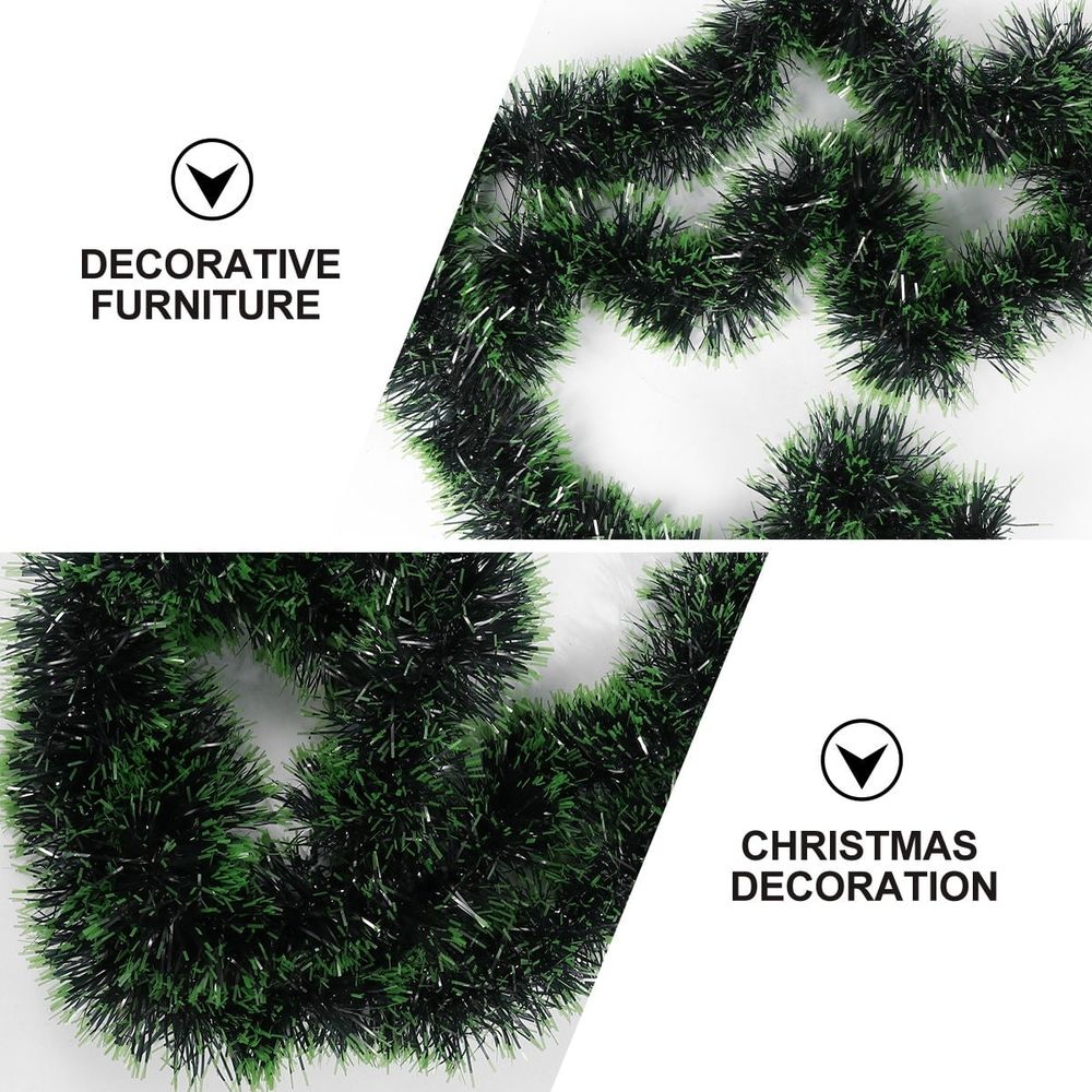 1-Pack Dark Green Christmas Tree Garland Decoration, Durable Plastic for Indoor and Outdoor Holiday Use