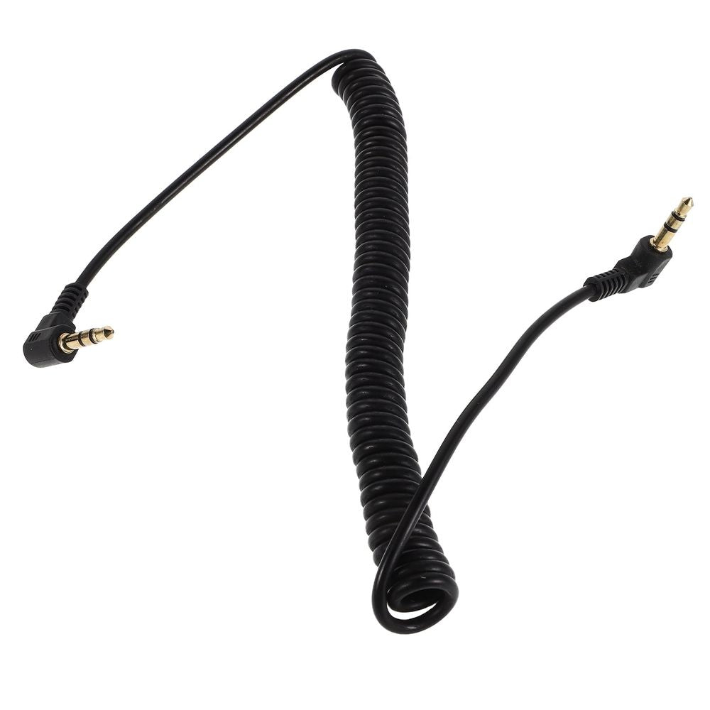 Coiled 3.5mm Stereo Audio Cable with Dual Right Angle Connectors