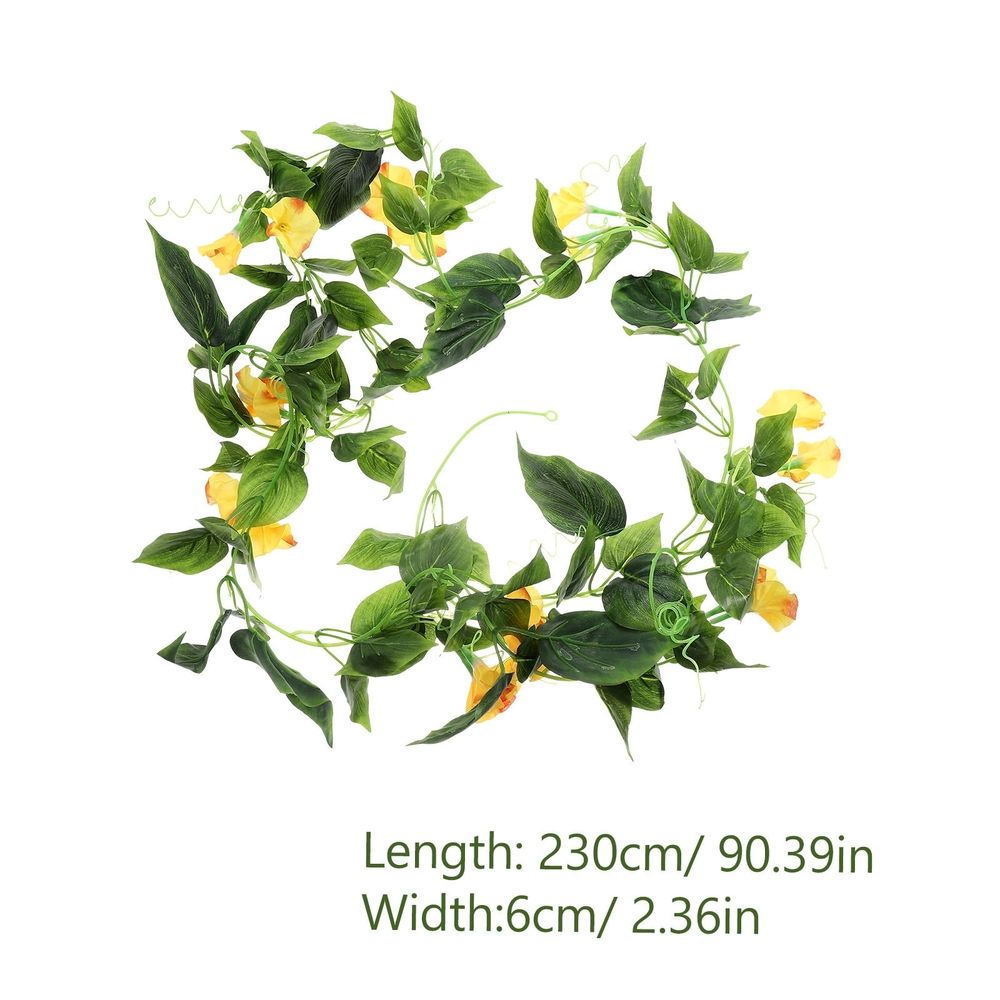 Yellow Plastic Flower Garland Vines for Home Decor Backdrop Decoration, 1 Set