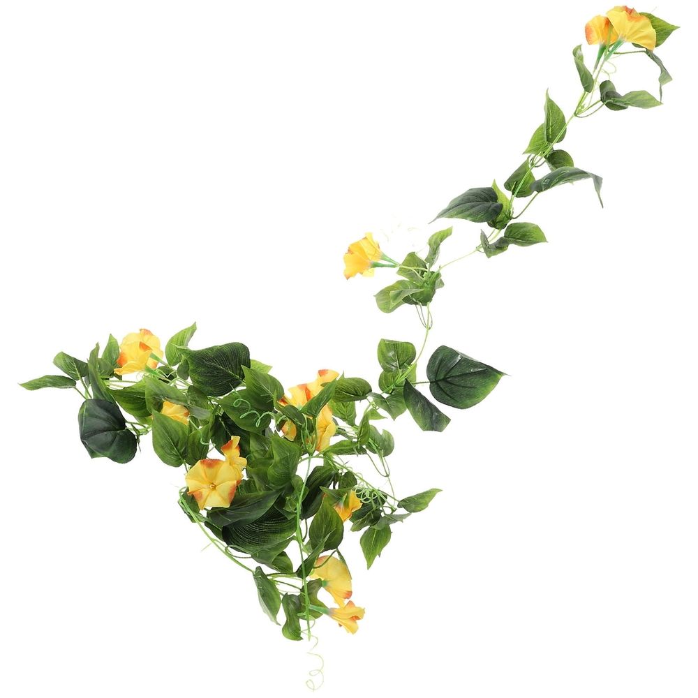 Yellow Plastic Flower Garland Vines for Home Decor Backdrop Decoration, 1 Set