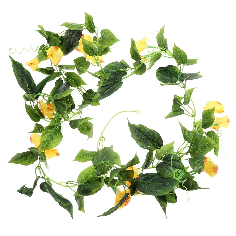 Yellow Plastic Flower Garland Vines for Home Decor Backdrop Decoration, 1 Set