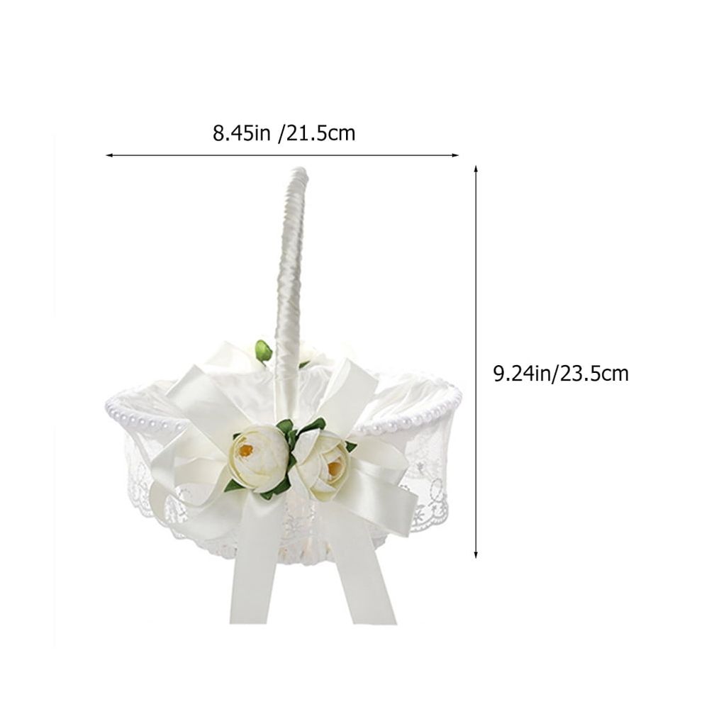1Pack Romantic Ribbon Woven Wedding Basket for Beach and Religious Events