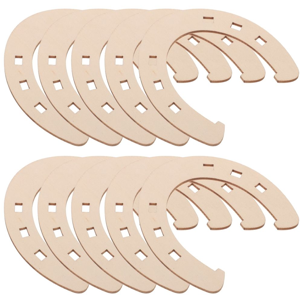 24Pcs Unfinished Wood Horseshoe Cutouts Natural Wood Plaques for Decorative DIY Decorations