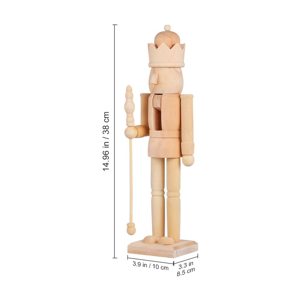 DIY Nutcracker Statue Classic Design Wood 1 Piece Christmas Home Decoration