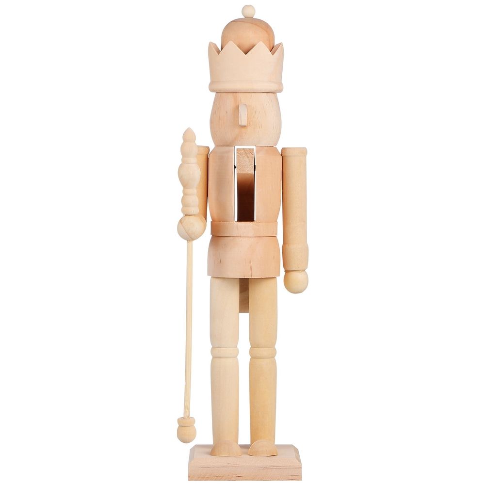 DIY Nutcracker Statue Classic Design Wood 1 Piece Christmas Home Decoration