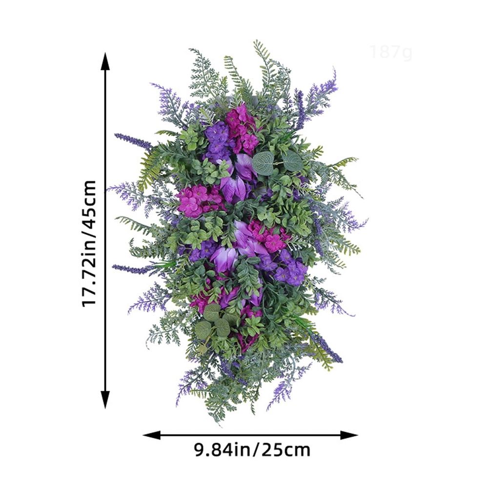Spring Summer Front Door Teardrop Wreath Artificial Floral Wreath For Home Decor