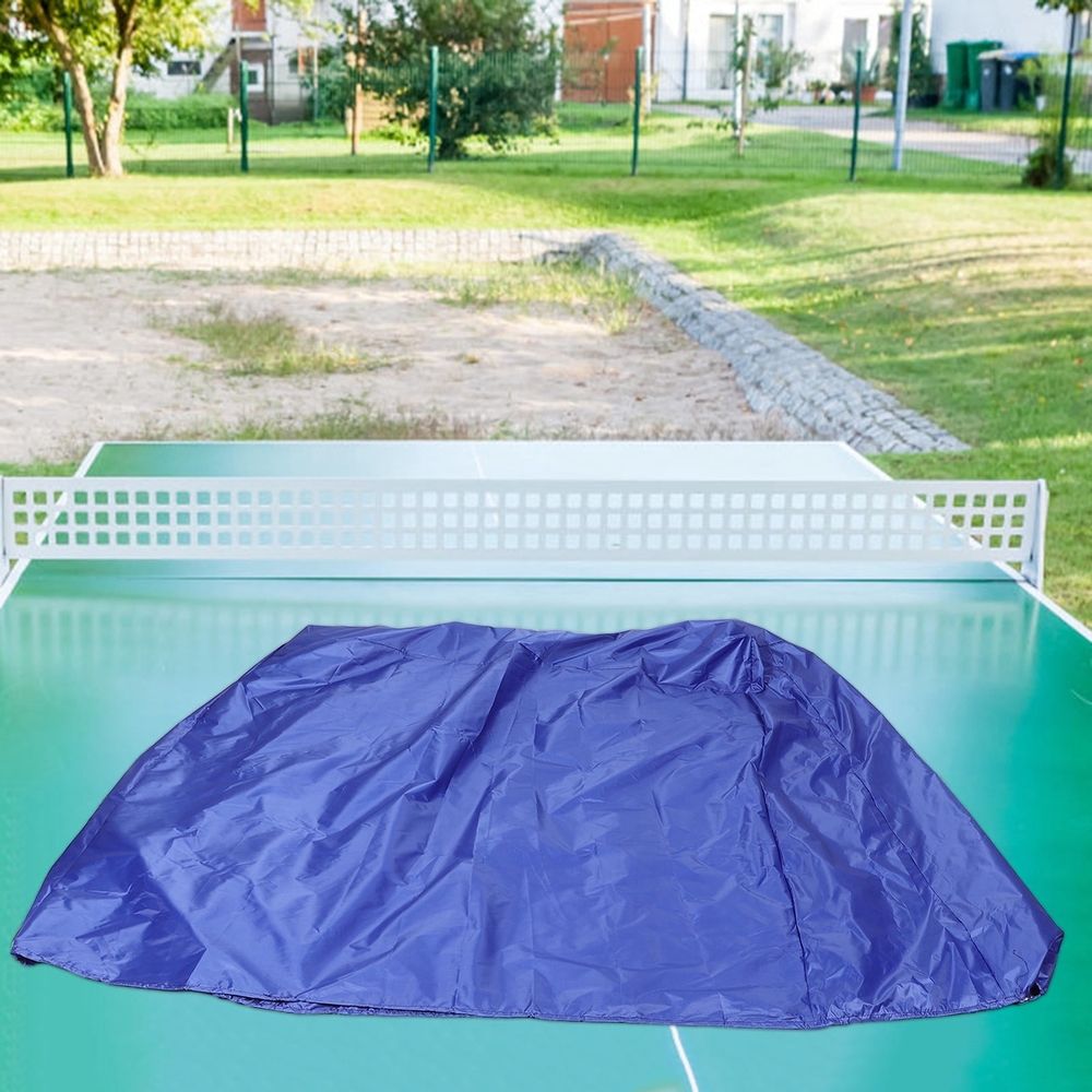 Universal Blue Table Tennis Table Cover Weatherproof Breathable Oxford Fabric for Outdoor Protection