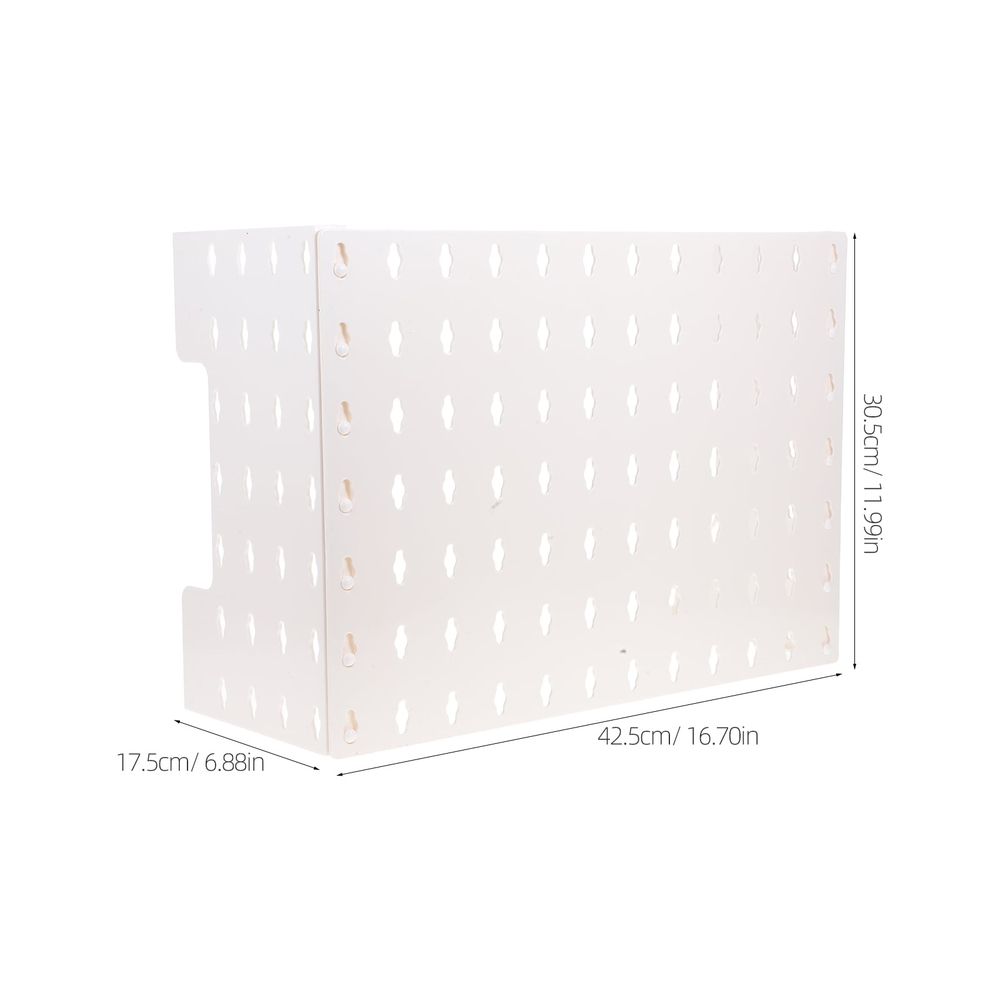1Set Wall Storage Rack White Plastic Pegboard for Kitchen and Garage Organization