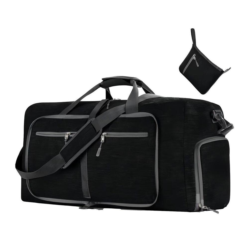 Duffel Bag for Travel, Foldable Gym Bag for Men Women, Sports Bag with Inner Pockets, Portable Weekender Bag Lightweight for Travel, Fitness and Camping, Orange