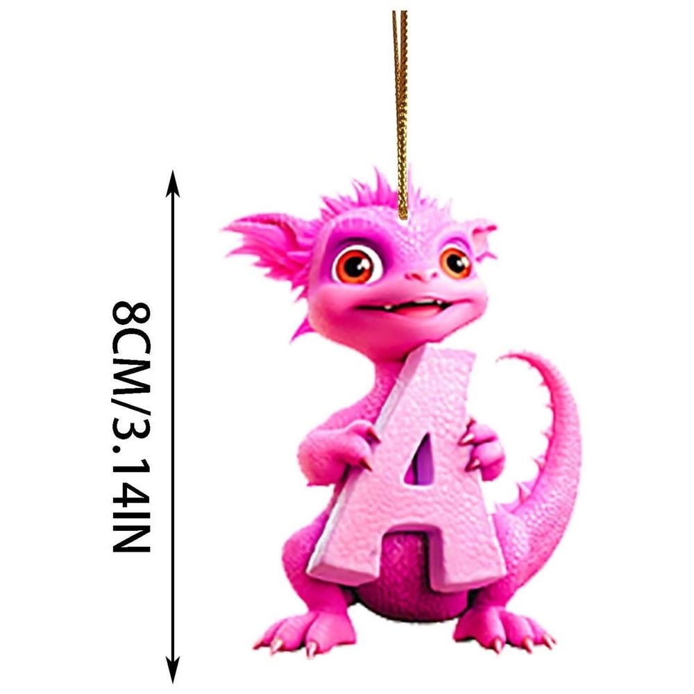 Christmas Decorations, 26 English Alphabet Dinosaur Christmas Tree Hanging Ornaments, Personalized Plastic Dinosaur Pendants Xmas Tree Decorations