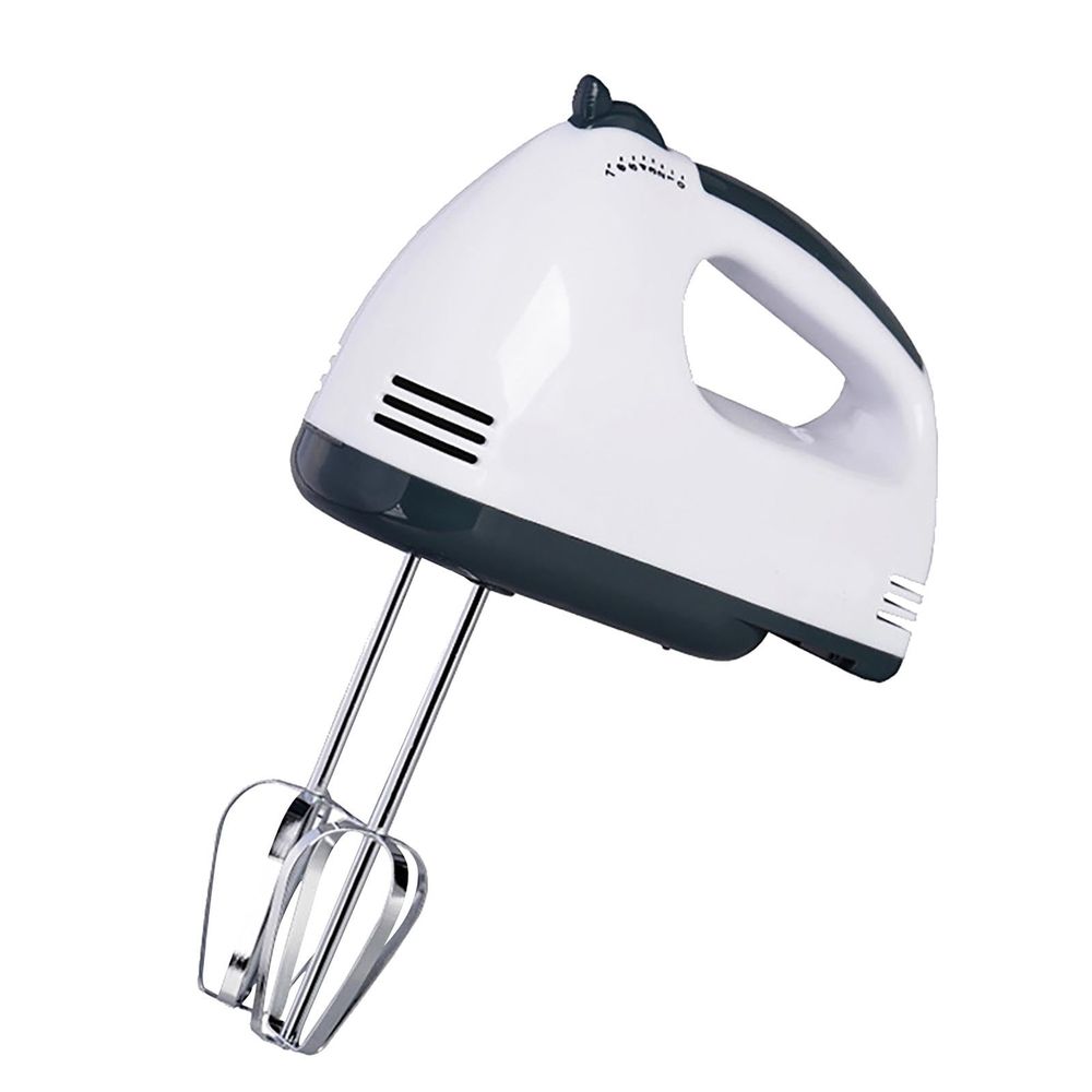 Hand Mixer, Electric Mixer, 7 Speed 100W Portable Kitchen Mixer Electric with 2 Stainless Steel Accessories Whisk, for Whipping Mixing Cookies Cakes Eggs Dough,White