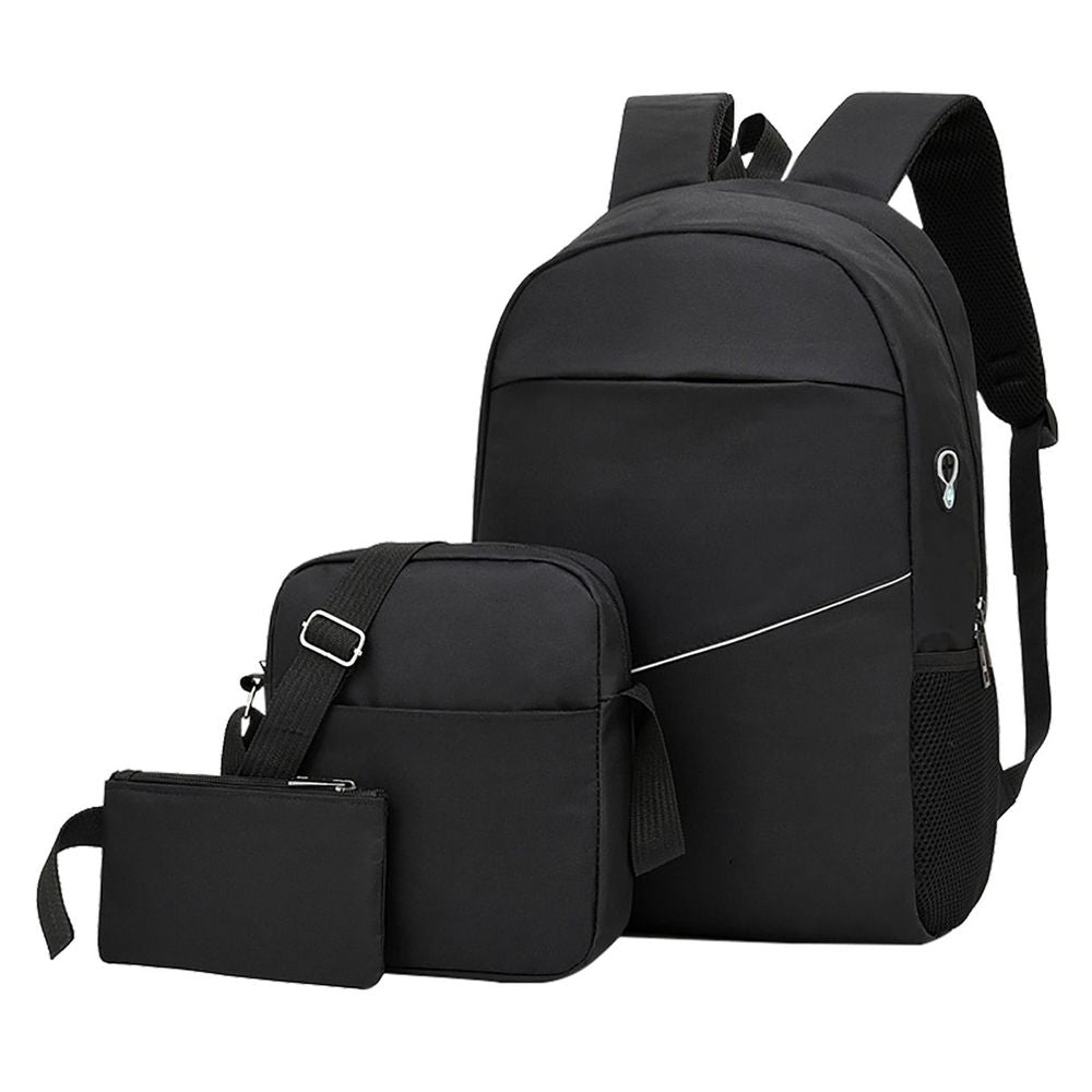 Construction Backpack Three-piece Backpack Men's Computer Backpack Casual Junior High School Elementary School Student Backpack Korean Version Female Outdoor Travel Bag