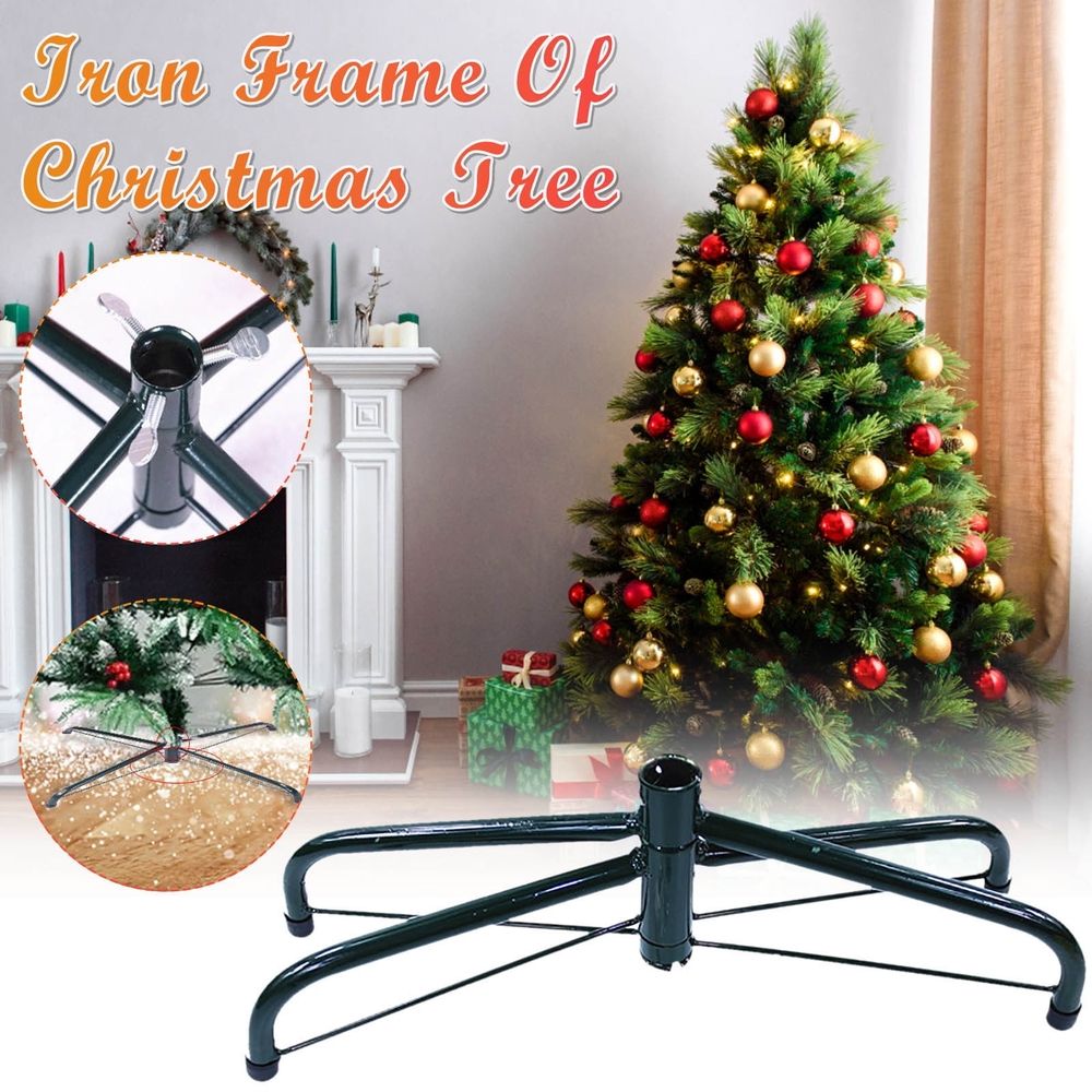 Heavy Duty Metal Christmas Tree Stand, 23.6 Inch Base for Artificial Christmas Trees up to 8 Feet, Foldable Legs Holds 50lbs, Easy Setup & Storage