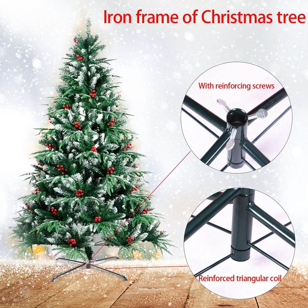 Heavy Duty Metal Christmas Tree Stand, 23.6 Inch Base for Artificial Christmas Trees up to 8 Feet, Foldable Legs Holds 50lbs, Easy Setup & Storage