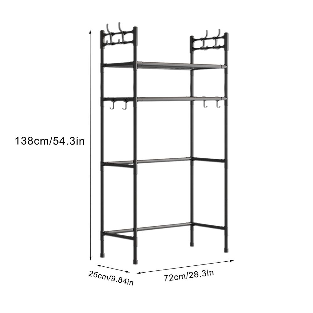 Over The Toilet Storage Rack, Adjustable 2-Tier Metal Frame Bathroom Shelf Organizer for Towels and Toiletries, Space Saving Shelf Above Toilet or Washer