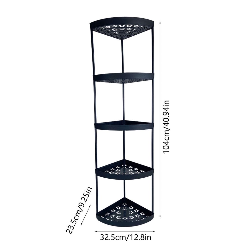 5-Tier Corner Shelf, Freestanding Bathroom Storage Rack for Toiletries Organizer, Space-Saving Storage Solution for Bathroom and Living Room