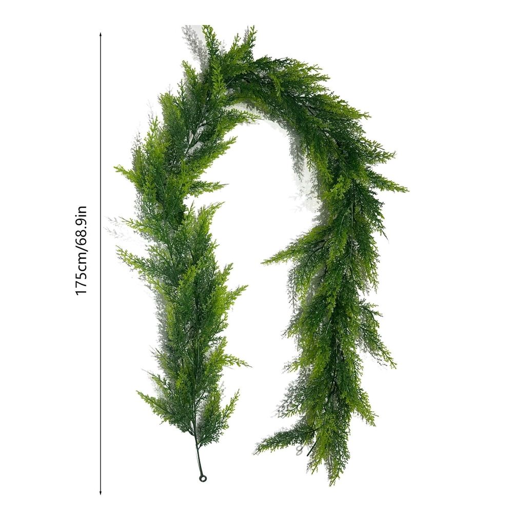 Artificial Christmas Garland with Lights, Pre-Lit 5.7FT Mixed Pine & Rattan for Indoor Outdoor Decor, Includes 20-Light Battery String