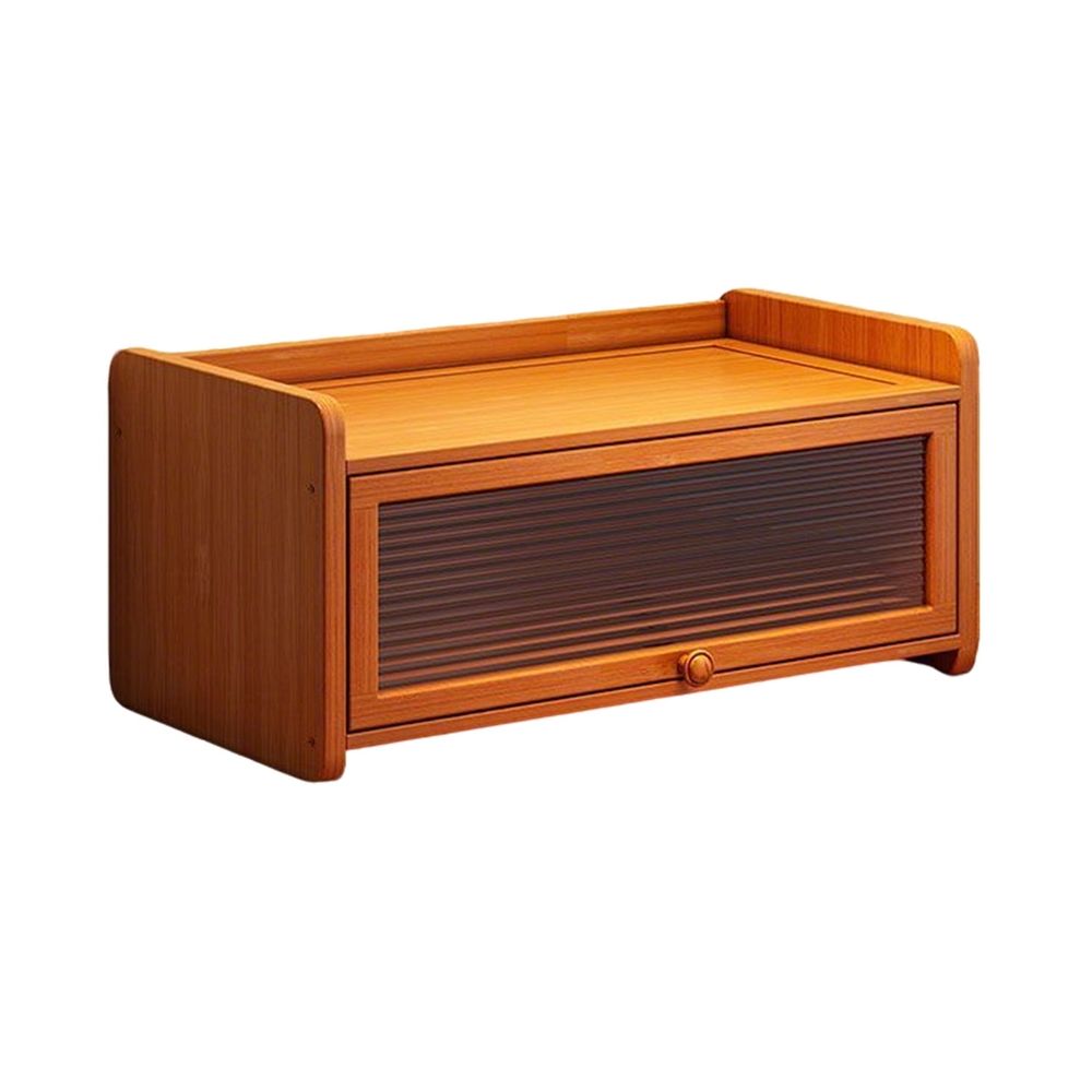 Bread Box for Kitchen Countertop, Large Bread Container Storage, Wooden Farmhouse Bread Box with Window Bread Holder (Vintage Bamboo)