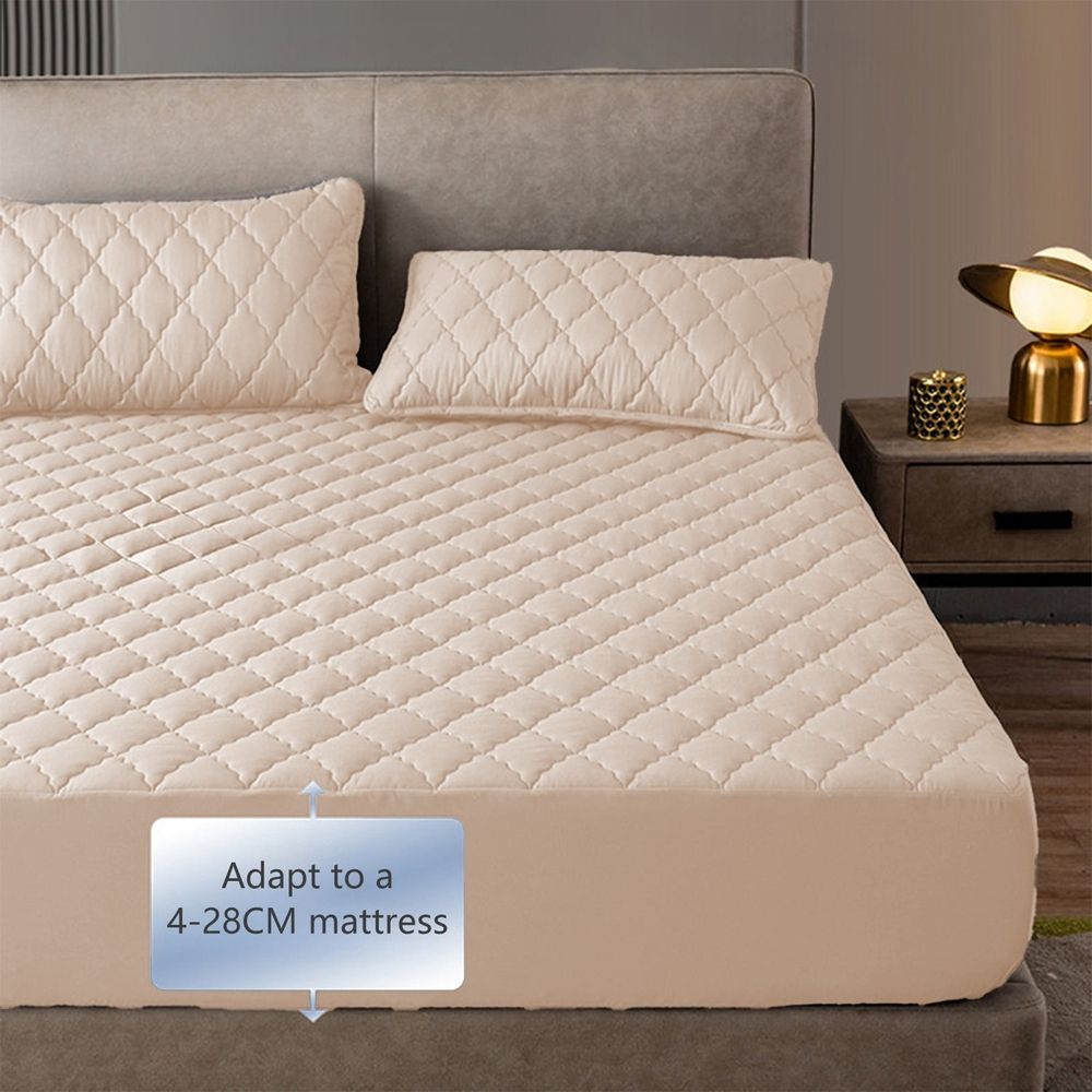 Splashproof Mattress Protector, Waterproof Bed Cover for Deep Pocket Mattress Up to 30", No Dusting Fitted Sheet, Breathable & Hypoallergenic Barrier for Spills, Allergy Relief, Machine Washable