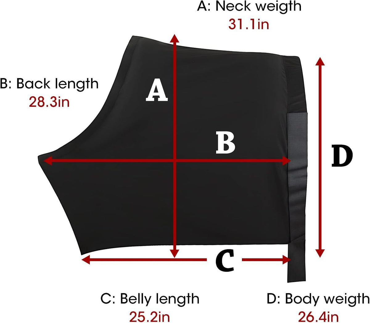Horse Shoulder Guard, High Elastic Spandex Fabric Horse Vest - Anti-Rub Bib -Comfort Stretch Horse Shoulder Guard  Black