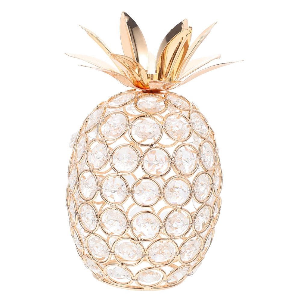 Decorative Fruit Prop Golden Crystal Pineapple Figurine 1Pcs For Homeowners