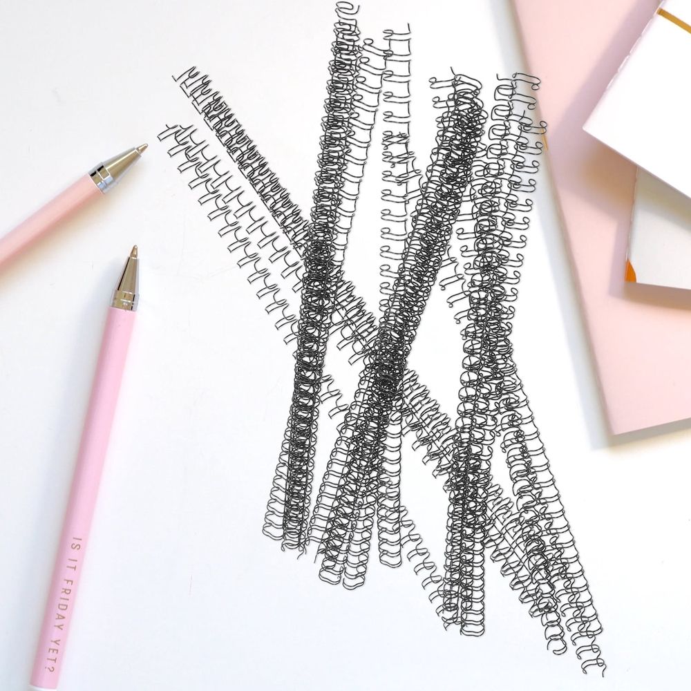100Pcs Black Loose Leaf Binder Binding Wire for School and Office Use, Back to School Supplies