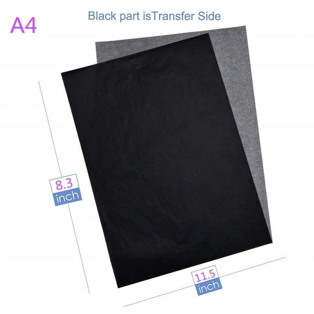 100 Sheets A4 Carbon Paper Tattoo Transfer Copy Paper Thermal Stencil Graphite Tracing Blue