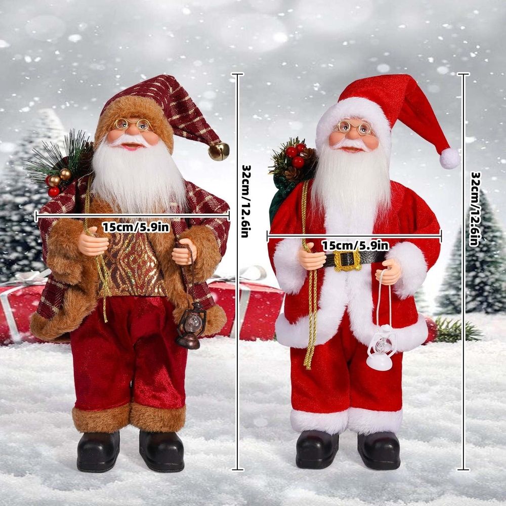 Christmas Santa Claus Dolls Standing Santa Claus Figurine Christmas Figurine Figure Decor For Holiday Party Home Decoration