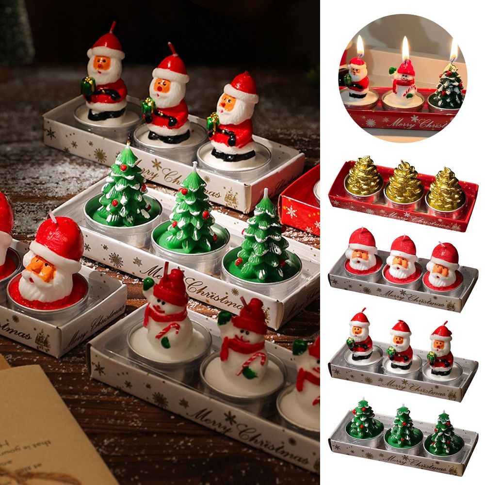 Mini Christmas Candles Set Santa Shaped Unscented Candles Tree Tea Lights Candles Tea Candles Winter Candles Home Decor Cute Stuff Christmas Decorations Merry Christmas Sign Clearance