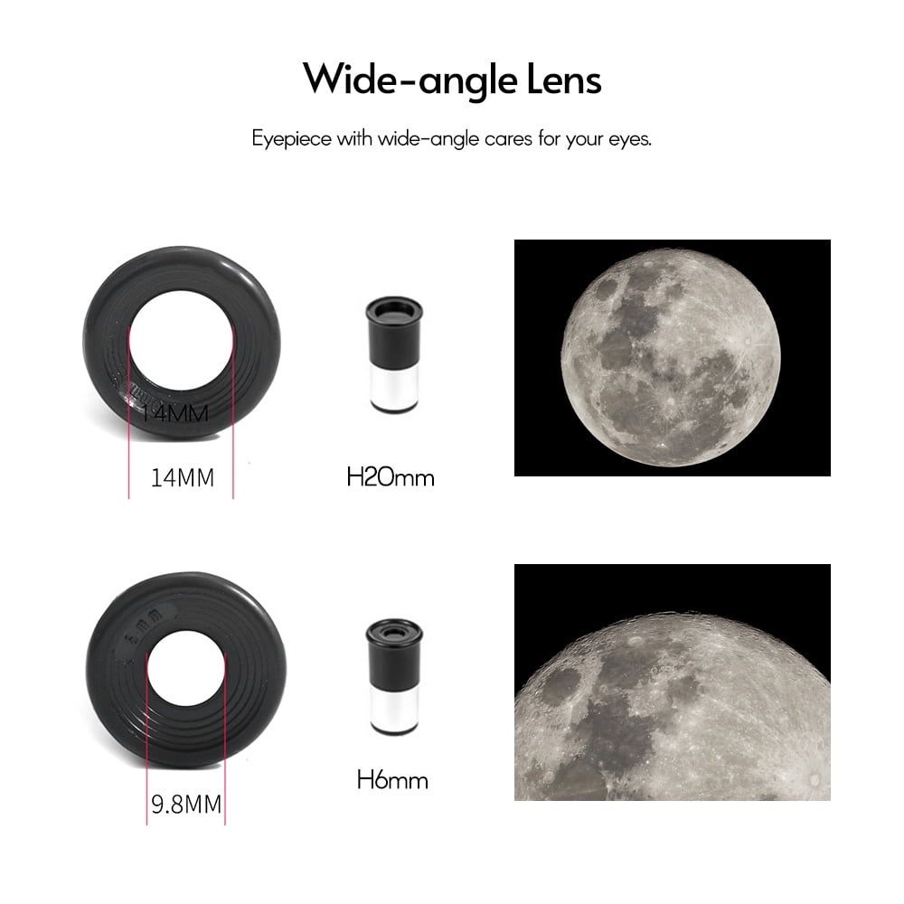 Astronomical Telescope Compact Portable Telescope of 90X Magnification with Finder Scope Adjustable Tripod for Kids Beginners