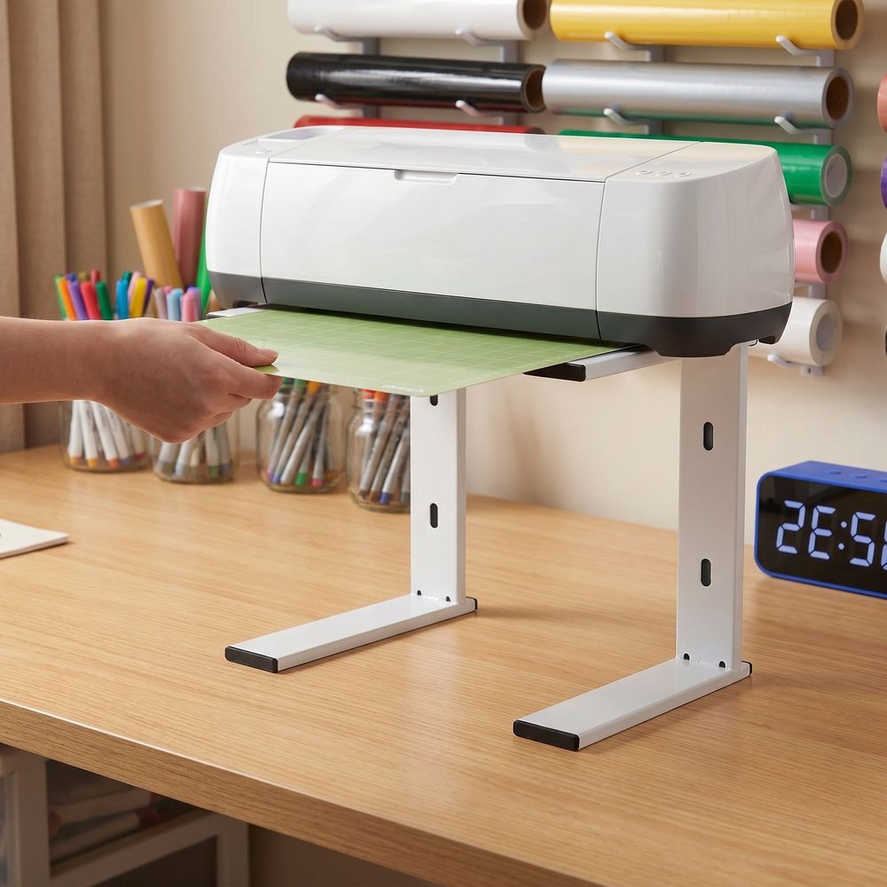 Space Saving Machine Stand, White Iron Organizer for Desktop, 2Pcs