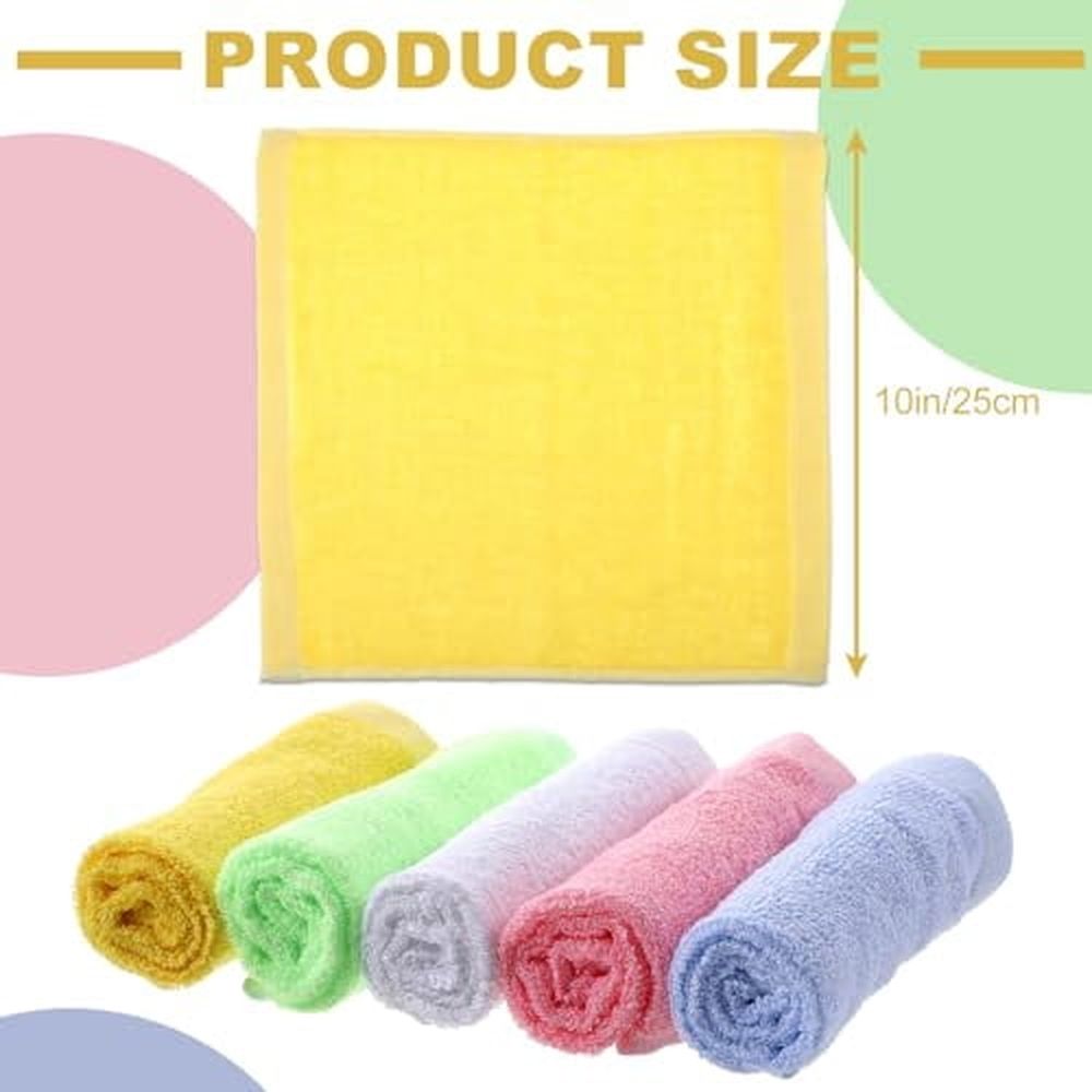 40 Pcs Wash Cloth Bulk Cotton Bath Hand Face Washcloths Soft Quick Drying Towel for Women Bathroom Washing Body Viscose Fiber Multipurpose Fingertip Rags(10 x 10 Inch,Multicolor)