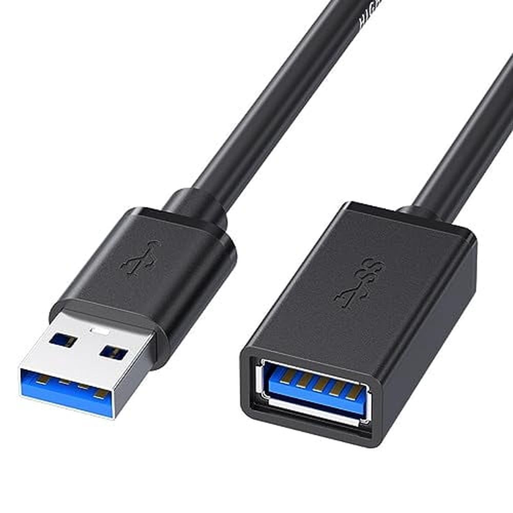 5 Pack of Black USB 3.0 Extension Cable Type A Male to Female Extension Cord for Tablet USB Keyboard Mouse Flash Drive Hard Drive Printer 10FT/3M