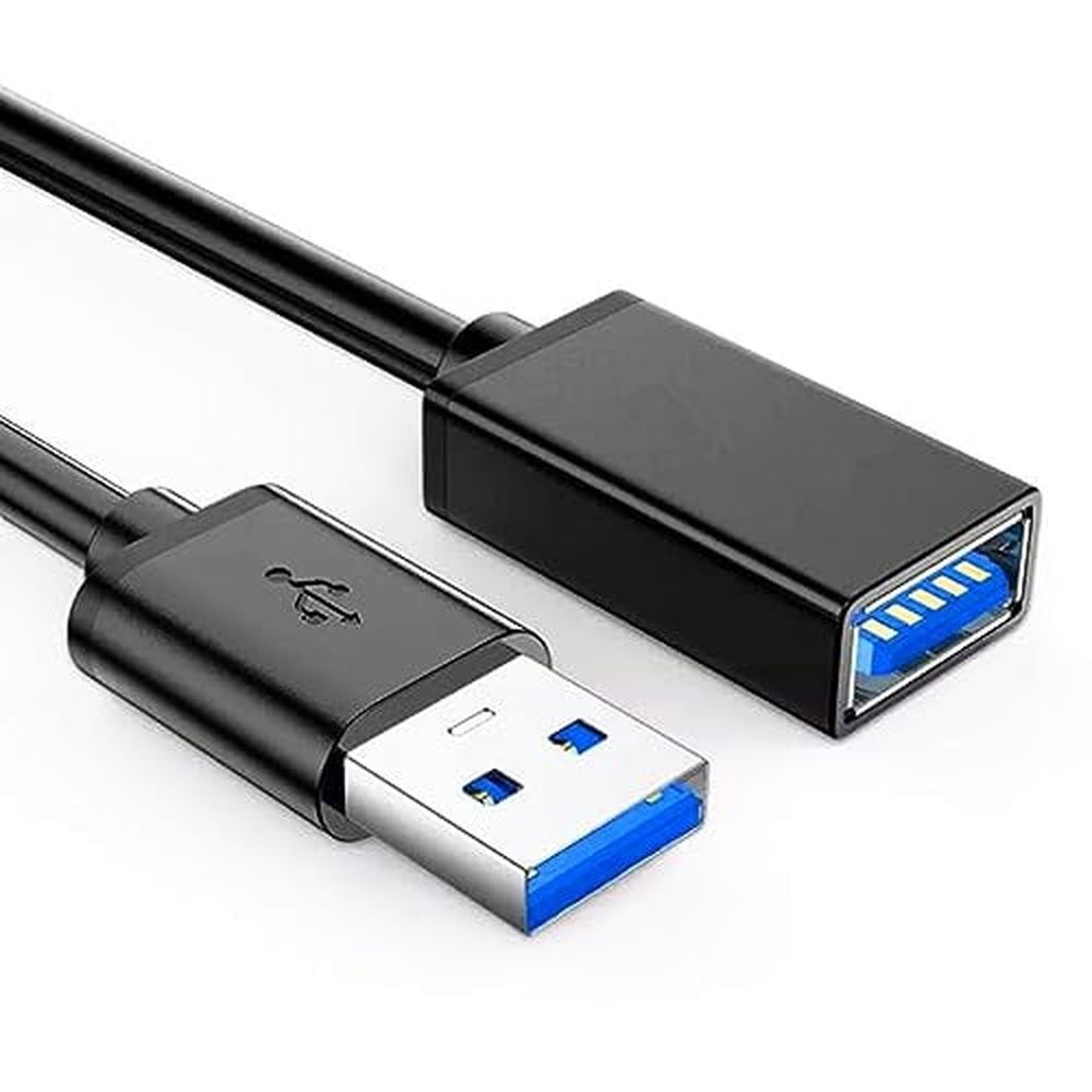 5 Pack of Black USB 3.0 Extension Cable Type A Male to Female Extension Cord for Tablet USB Keyboard Mouse Flash Drive Hard Drive Printer 10FT/3M