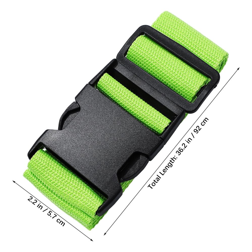 Set of 4 Green Adjustable Luggage Straps with High Strength Polypropylene Fiber for Suitcases