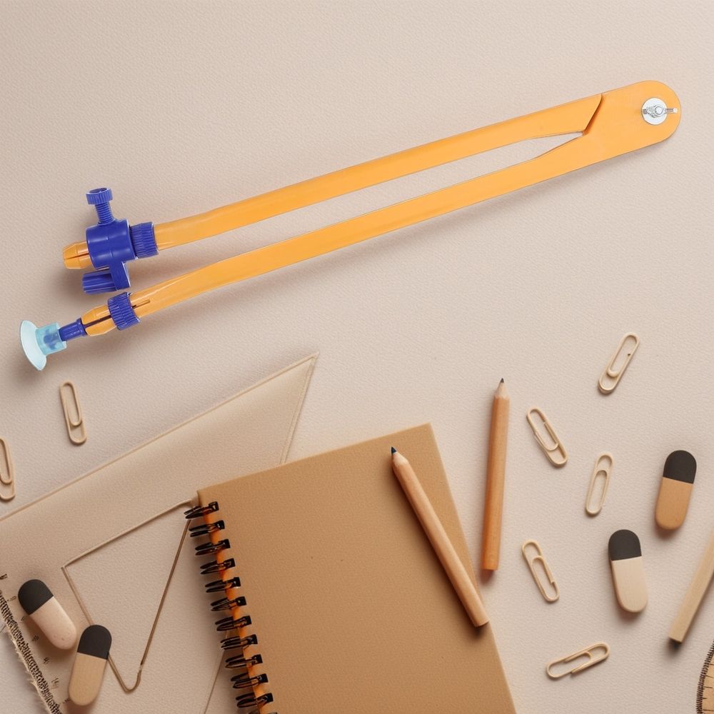 Plastic Teaching Compass with Adjustable Beam for Math Class Demonstrations and Educational School Use