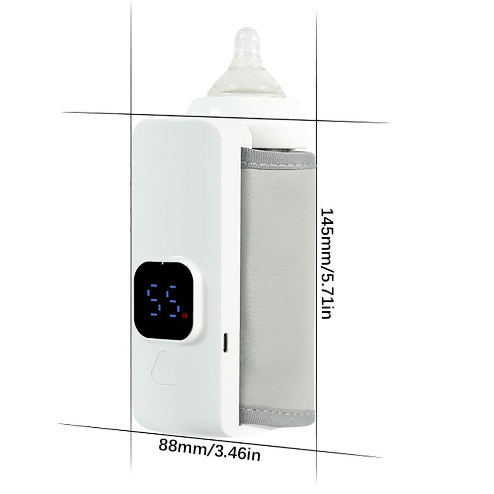 Smart Portable Milk Warmer, Quick Heat with Display, Leak-Proof, Temperature Display, Battery-Powered Thermal Cover, Perfect for Travel, Home, Outdoor, Night, Morning, Daily Winter or Fall Use