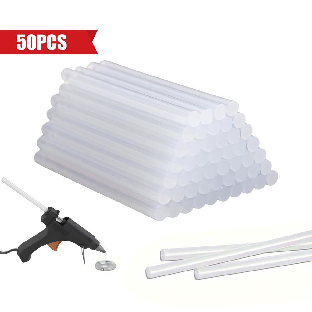 50 Pack Hot Glue Sticks, Mini Glue Stick for Hot Glue Gun Perfect for Crafting or Repairs, Small Glue Sticks, Clear