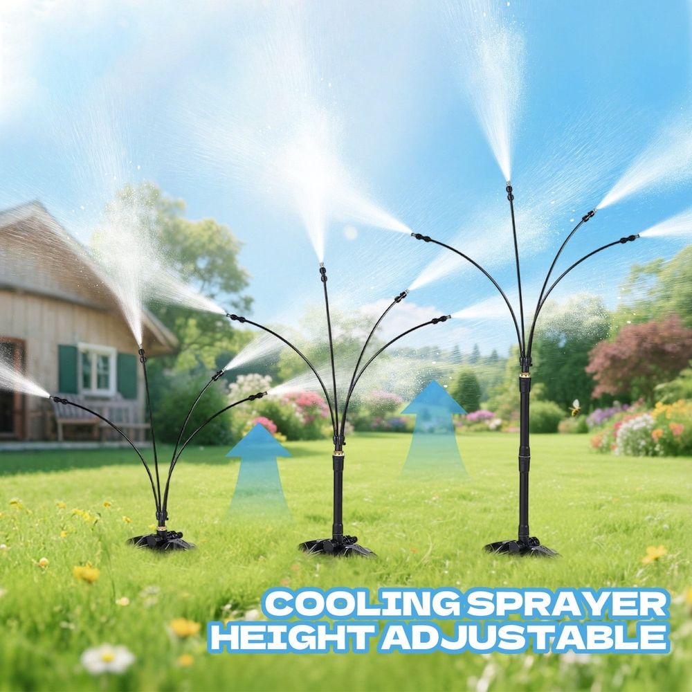 5.3FT Outdoor Mister for Patio Cooling, Upgrade Standing Misters for Outside Patio, Adjustable Misting Cooling System, Portable Outdoor Misting System for Yard Pool Plant BBQ Party