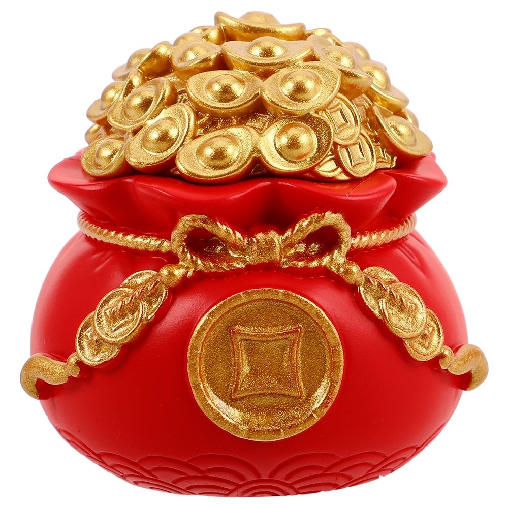 Chinese Style Money Bag Figurine Feng Shui Wealth Treasure Basin Ornament Spring Festival Table Decor Car Dashboard Accessory