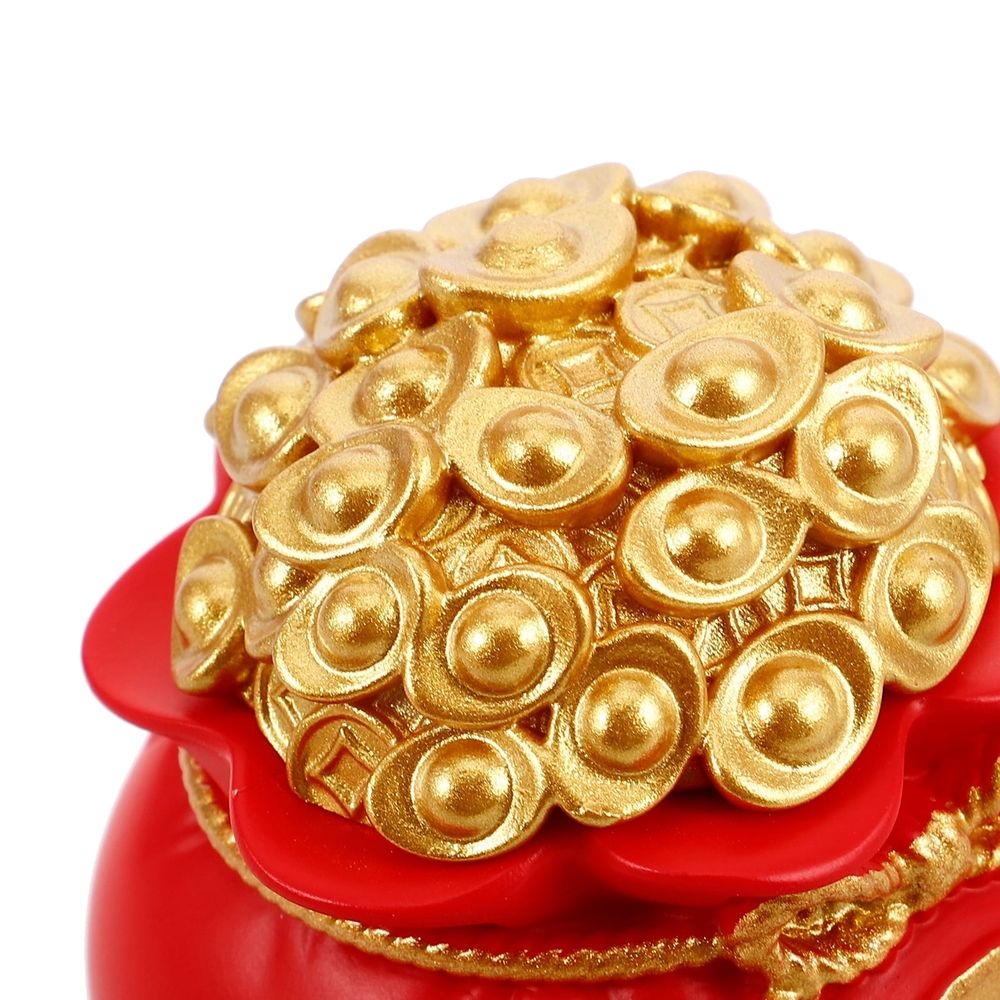Chinese Style Money Bag Figurine Feng Shui Wealth Treasure Basin Ornament Spring Festival Table Decor Car Dashboard Accessory