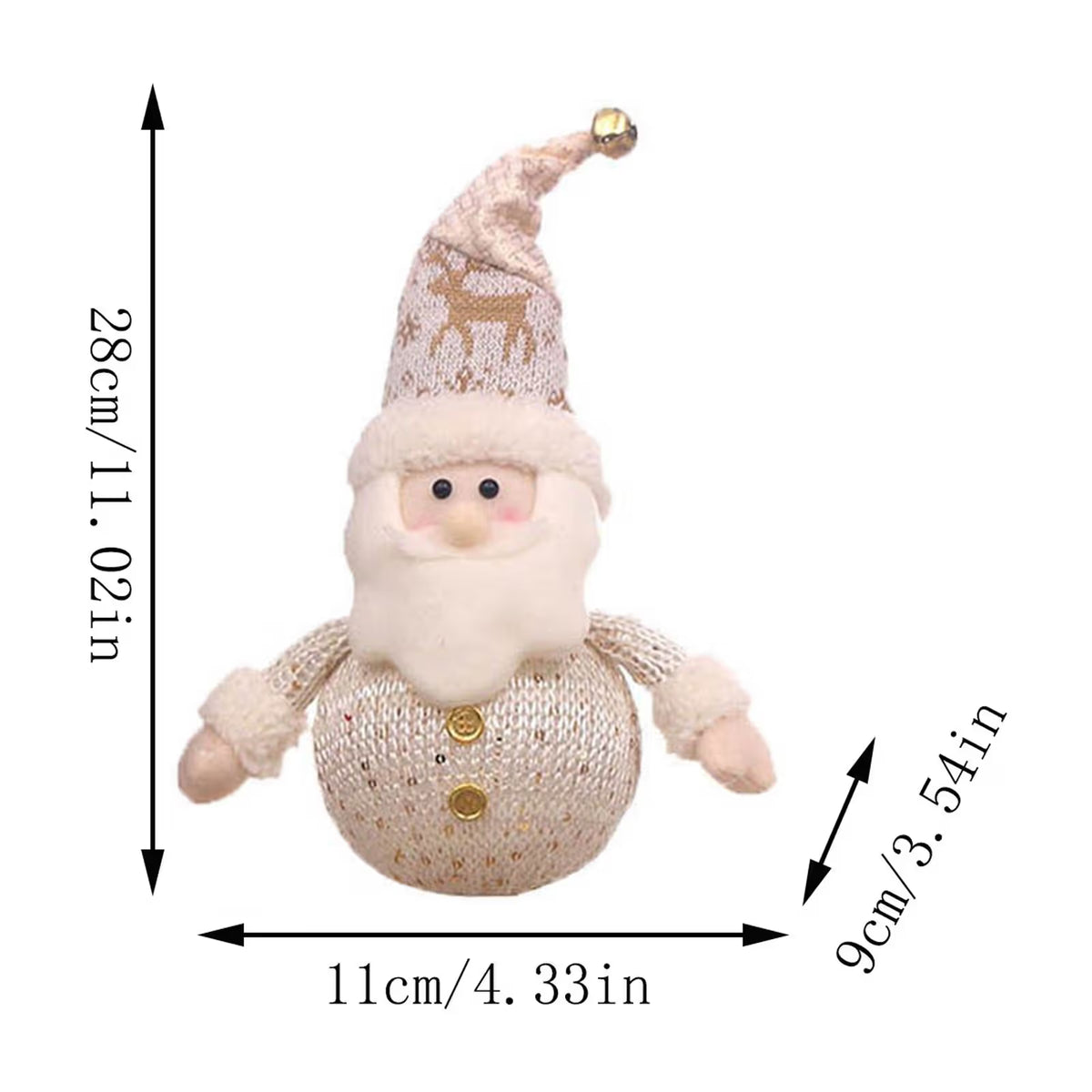 Christmas Table Decorations, 9 Inch Lighted Plush Snowmen Figurines, Light Up Snowman Holiday Present, Battery Operated Xmas Gifts Winter Tabletop Ornaments Dinner Party Supplies