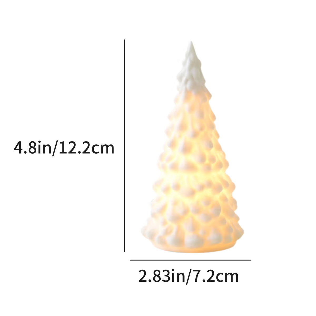 White Ceramic Christmas Trees, Light Up Porcelain Christmas Tree, Matte White Small Xmas Tree with Lights, Tabletop Tree Figurines for Modern Home Decoration