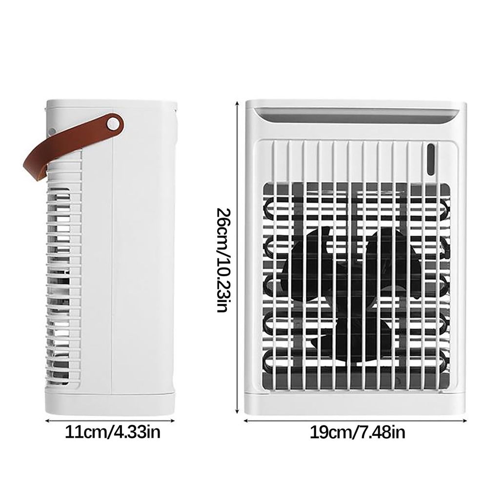 Small Air Conditioner Fan, Evaporative Air Cooler with 5 Wind Speed, 3 Timer Modes, 2 Cool Mist and Colorful Night Light, USB Rechargeable Portable AC Unit Strong Airflow Cooling Fan for Office