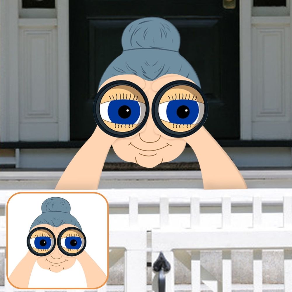 Home Decor, Binocular Spying Fence Peeker Yard Art Garden Nosy Neighbor Couple