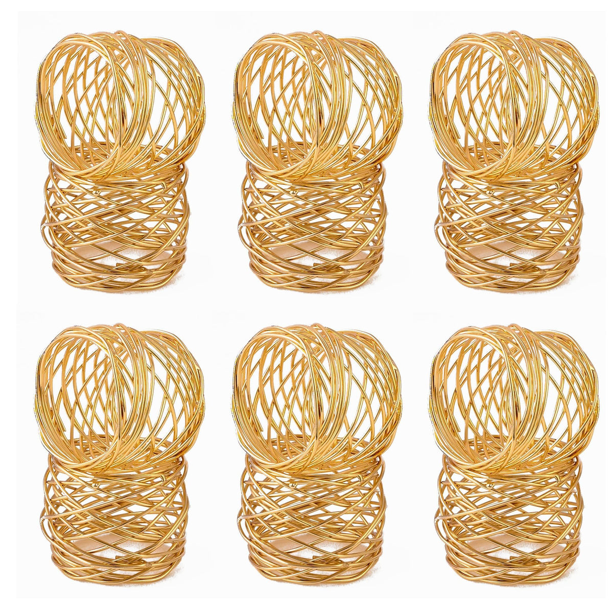 Golden Napkin Rings Set of 12 Handmade Dining Table Napkin Holder Classic Everyday Thanksgiving Holiday Christmas Festive Party Gift Farmhouse Décor