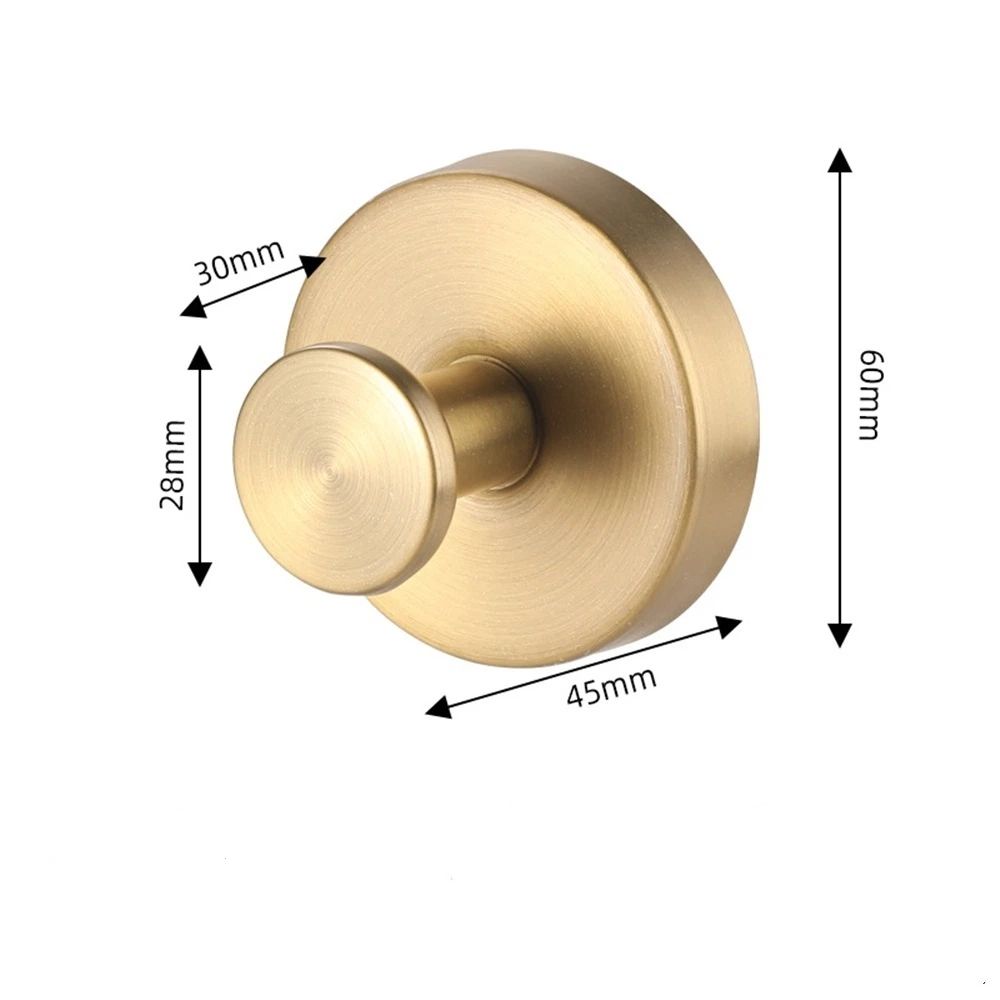 Gold Bathroom Towel Hooks 2 Pack, 304 Stainless Steel Robe Hooks for Kitchen Garage, Wall Mounted