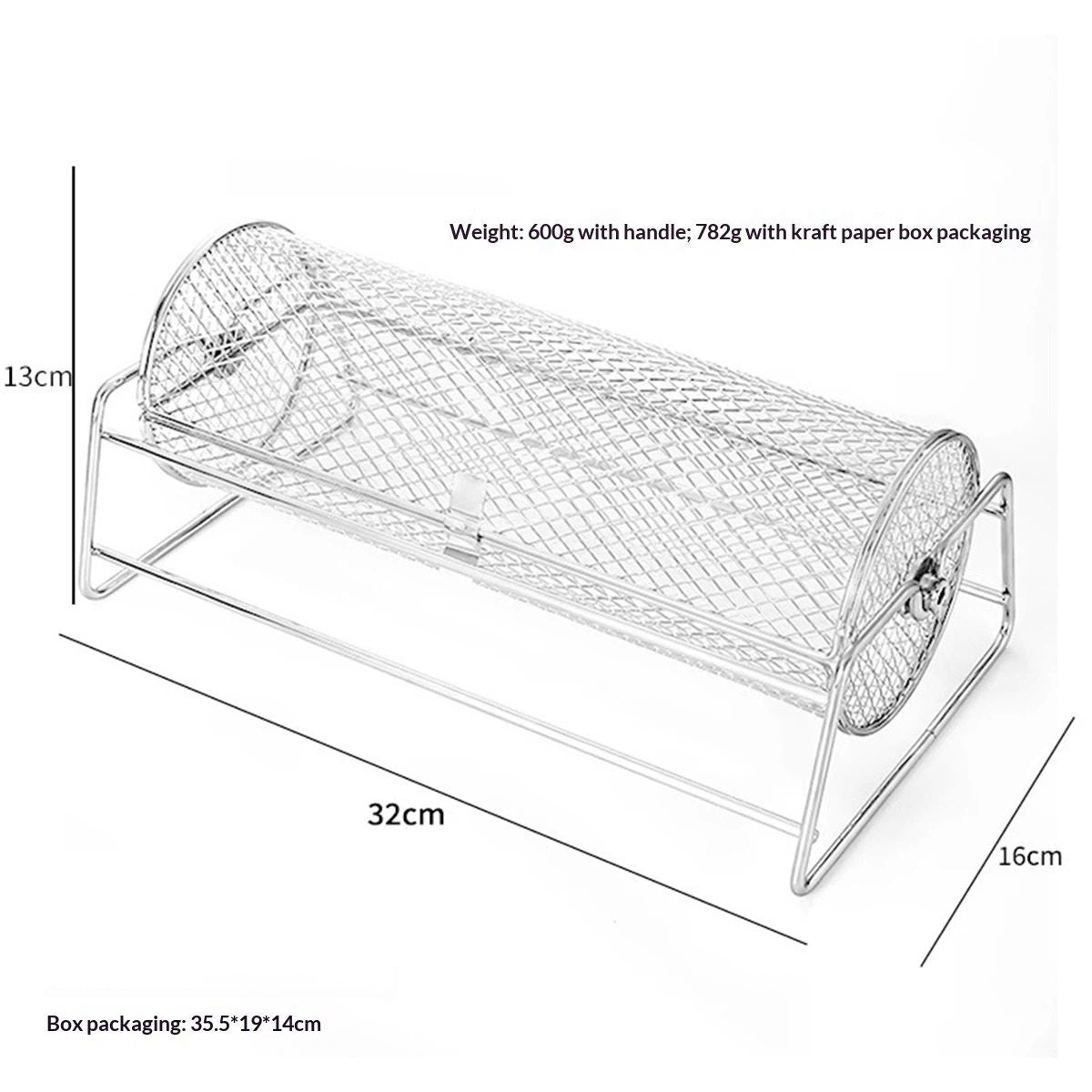 Universal Stainless Steel Rotisserie Grill French Fries Basket Fits for Any Gas Grill Raffle Drum Upgraded  Spinner Holds