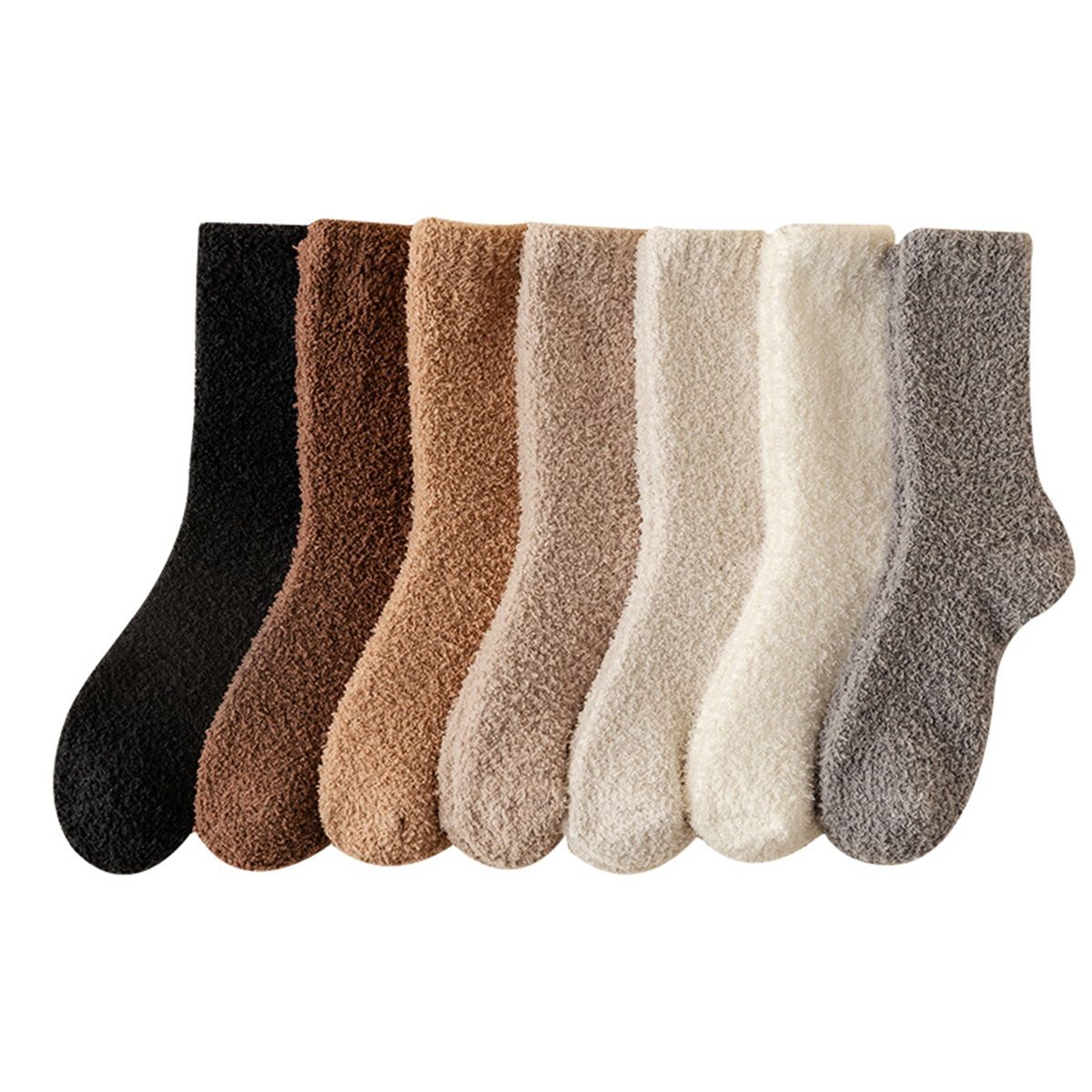 7Pairs Fuzzy Soft Cozy Comfortable Socks for Women, Casual Sleep Comfy Socks, Perfect Warm Winter Gifts for Women